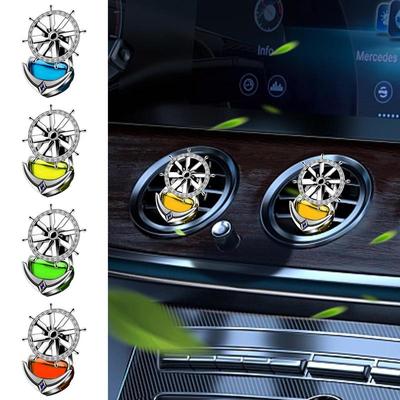 Car Air Freshener Fan Propeller Rotating Automotive Scent Diffuser Rudder Design Automotive Fragrance Car Outlet Aromatherapy