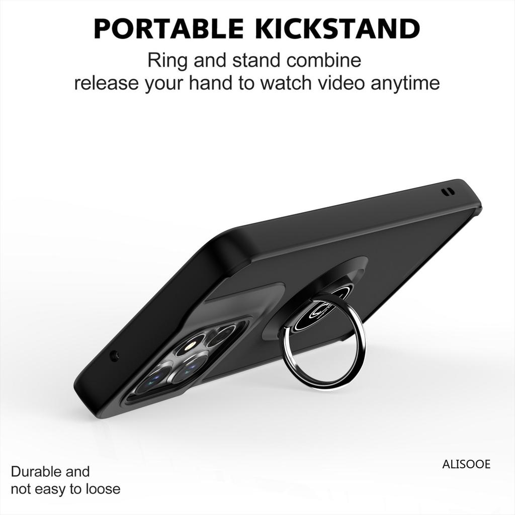 Shockproof Funda for Motorola Edge 50 Neo Fusion 50 Ultra Case Translucent Matte Ring Stand Capa for Moto Edge 50 Pro Cover