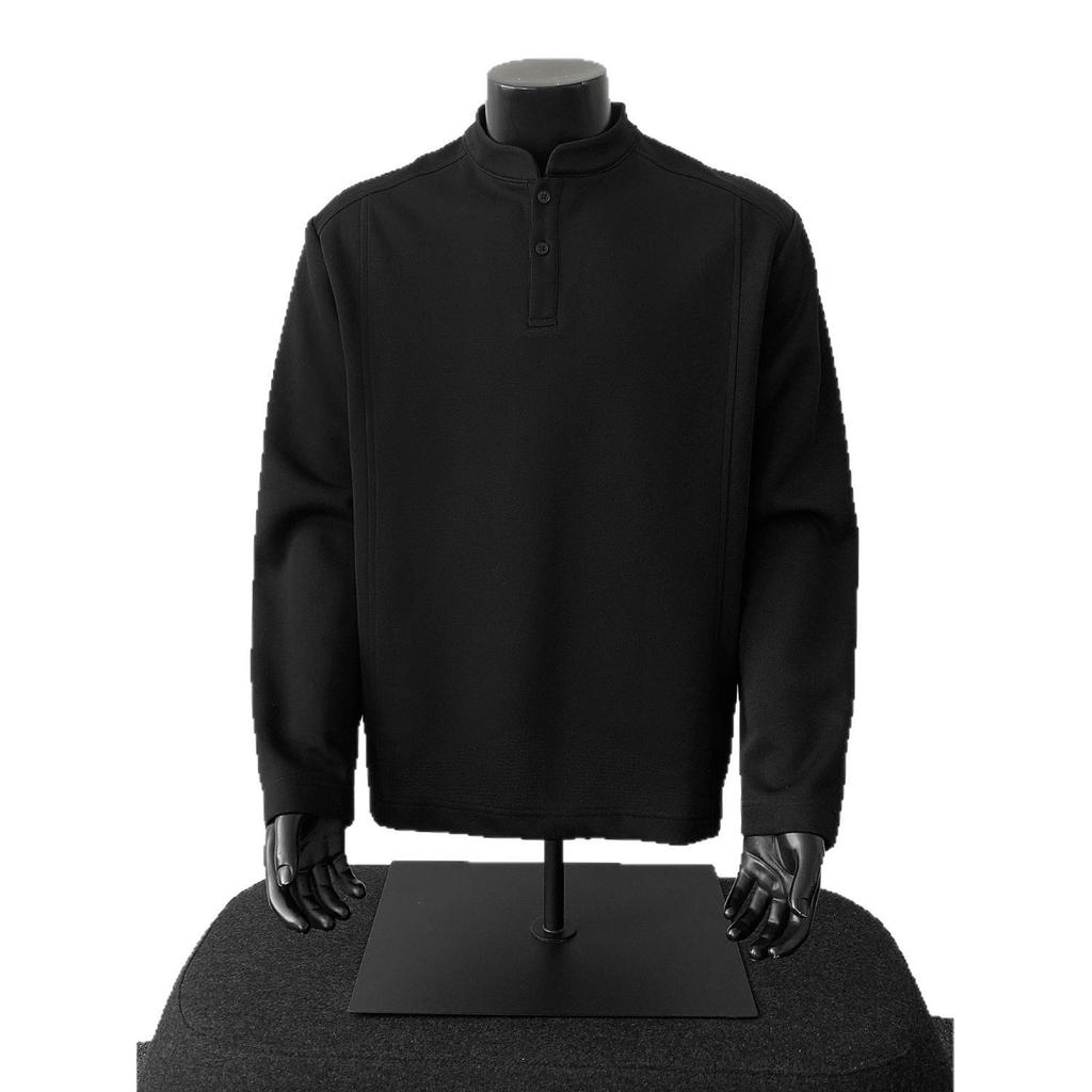 Men's Long Sleeve American Style Polo Henley Shirt - Trendy Casual Inner Wear Base Layer Hoodie
