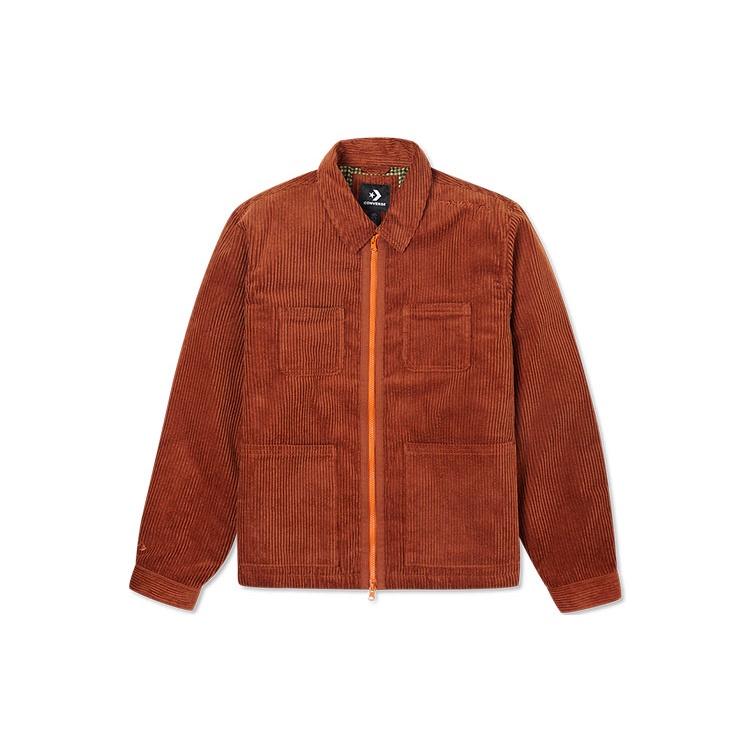 Converse Retro Solid Color Corduroy Jacket Red Brown Men s 10021951-A02 M