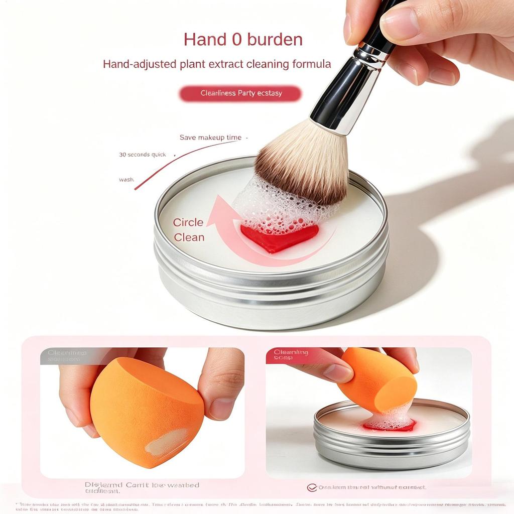 Makeup Brush Cleaner Soap With Silicone Mat Deeply Cleans Soap Makeup Sponges Cosmetic Cleaner Makeup Brush Cleaner tools