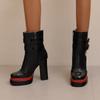 Women's high-heeled short boots sexy European and American style waterproof table thick-heeled large-size Roman boots