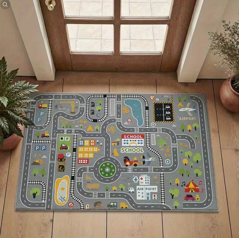 Door Mat Door Mat Kitchen Carpet Traffic Route Game Toy Pattern Printed Protective Mat Indoor Home Room Decoration Accessories