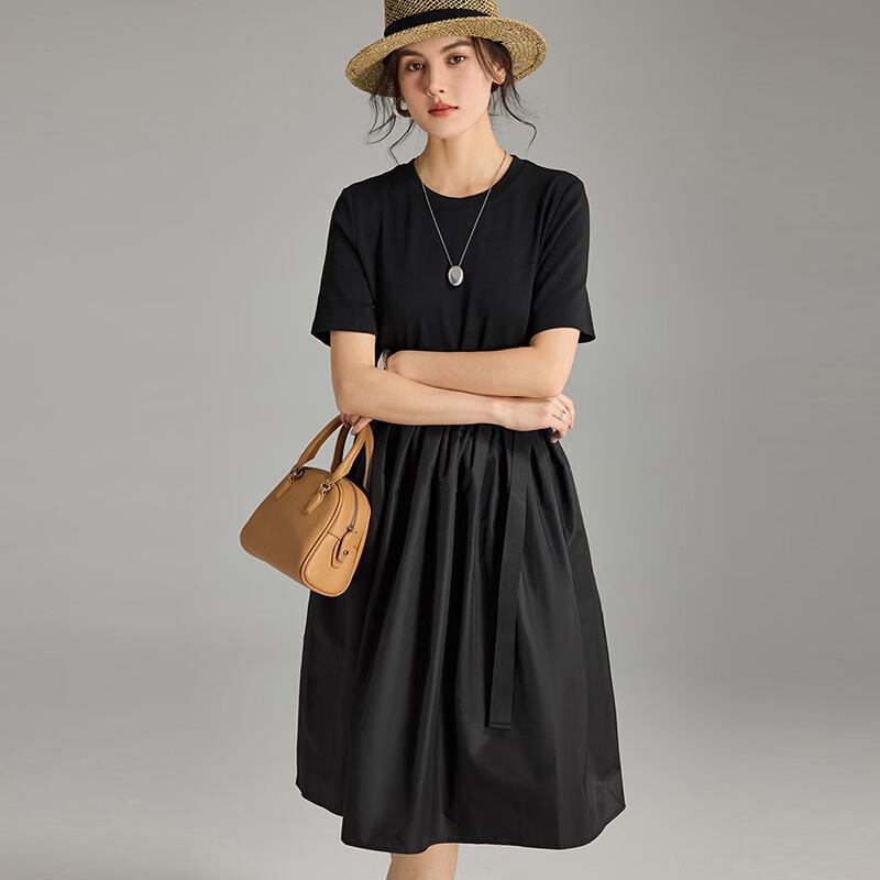 Women's Cotton Blend Short Sleeve Midi T-Shirt Dress