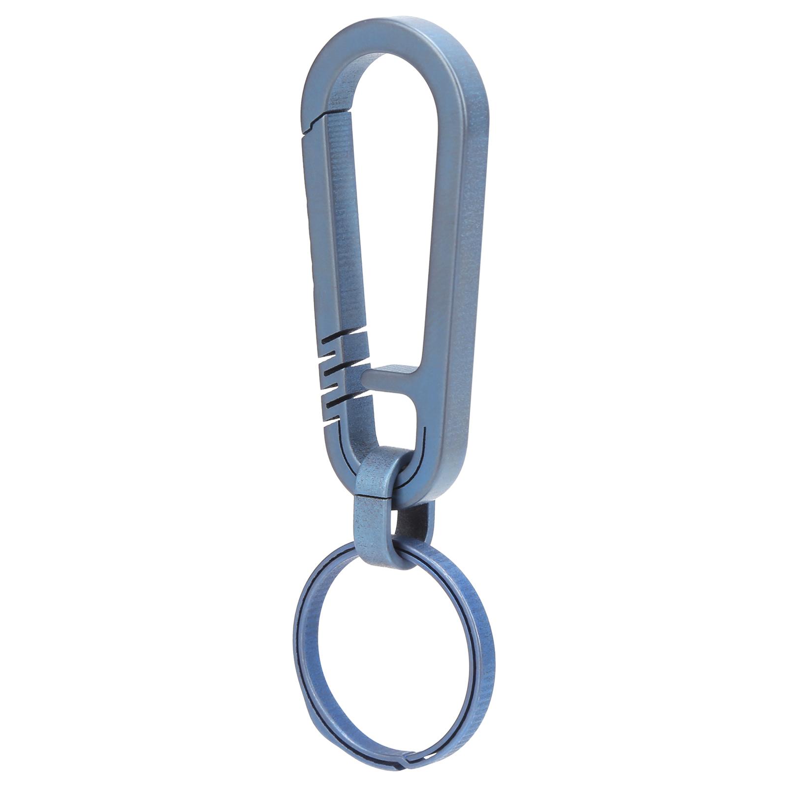 

Titanium Alloy Keychain Key Holder Quick Release Key Chain Ring Buckle Hanging CarabinerBlue