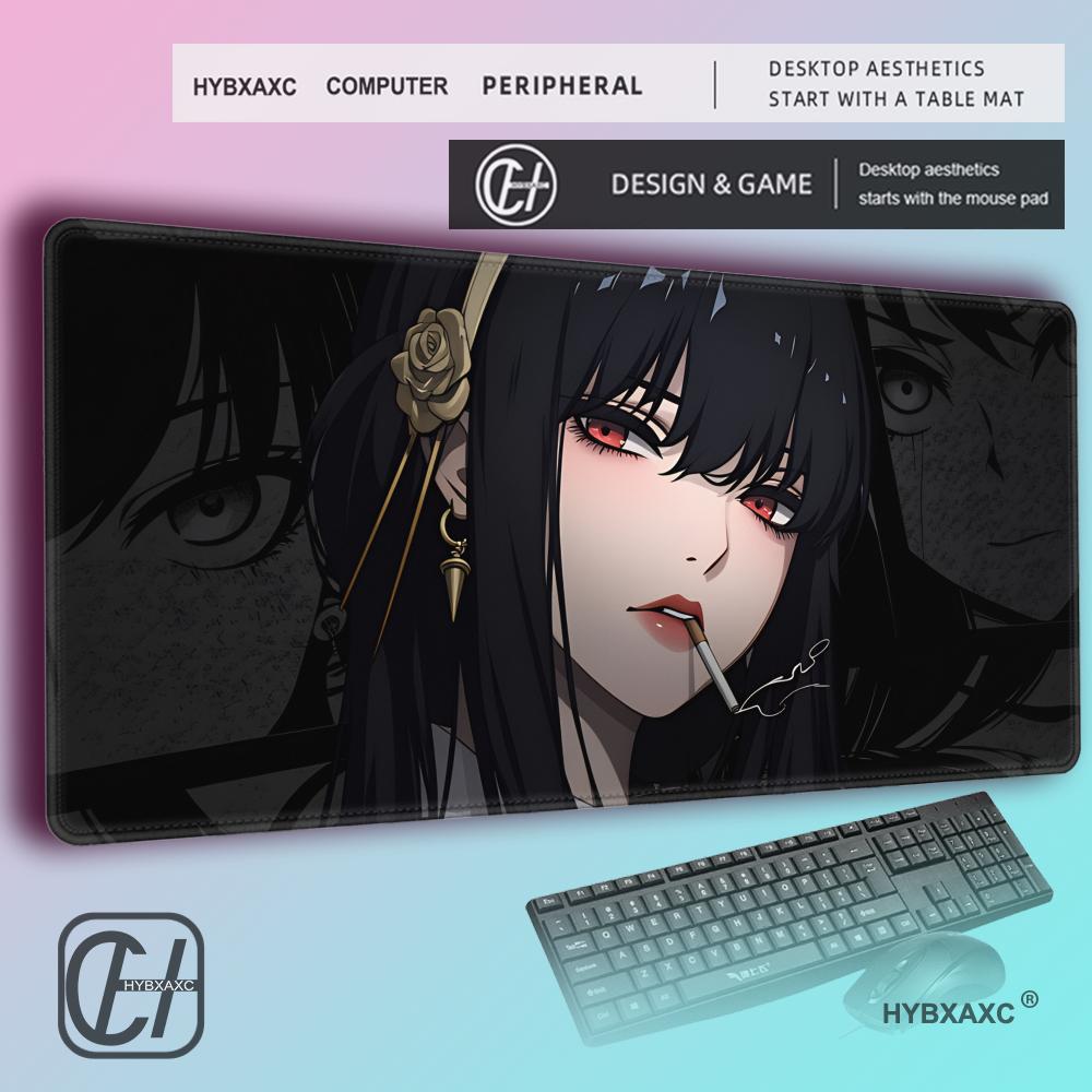 HYBXAXC Minimalist Black Anime XXL Mouse Pad NonSlip Waterproof Gaming Desk Mat Custom Keyboard Pad for Boys