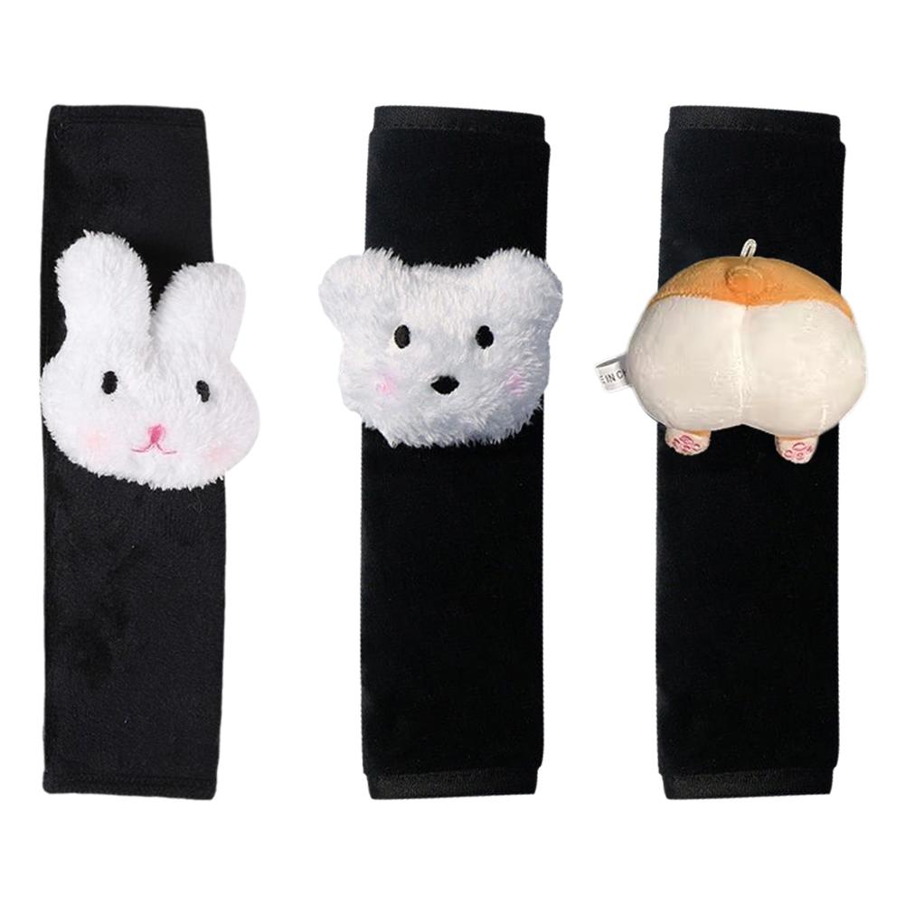 Cute Cartoon Seat Belt Shoulder Cover Rabbit Bear Corgi Shoulder Protector Pad For Kids Adults Car Interior Decor Accessories