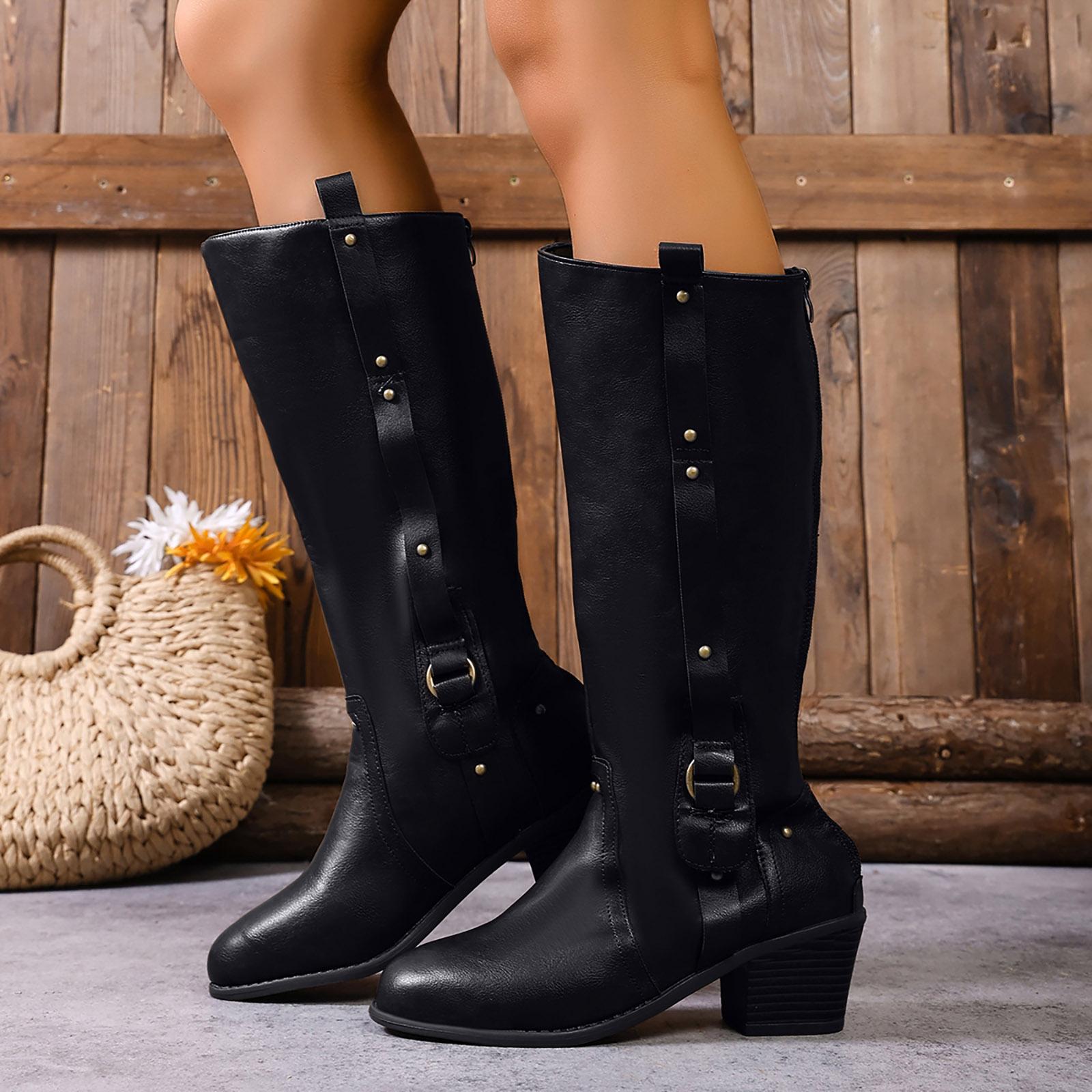 Women s Travel Versatile Simple Boots Comfortable And Fashionable Rear Zipper Pointed Toe Mid Womens Mid Calf Socks Athletic 36 чёрный