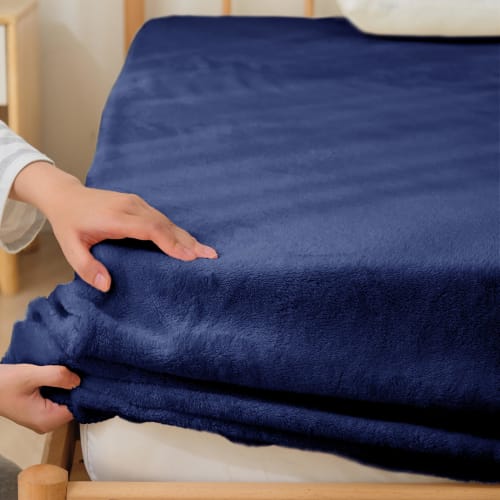 Double Fitted Sheet, Warm Mattress Cover for Fall and Winter, Warm Flannel Sheet, Soft and Extra Warm, Full Elastic, Moisture-Wicking, Quick-Drying, S