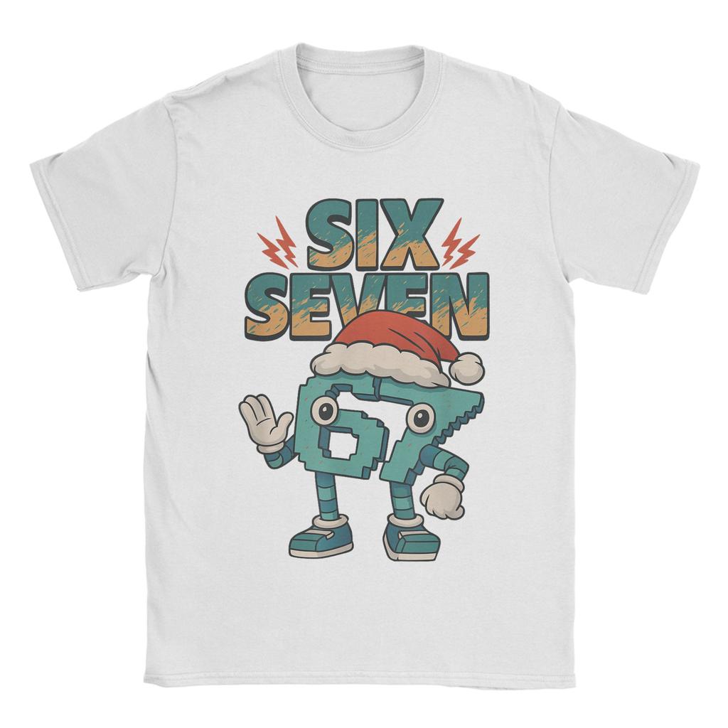 Unisex Funny Kids Meme 67 Six Seven Italian Brainrot Christmas T Shirt Pure Cotton Clothing Short Sleeve O Neck Tees TShirts