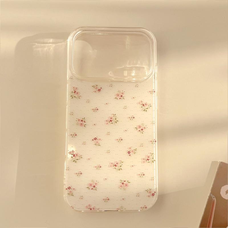 Pink Flower Pattern Phone Case For iPhone 17 Pro Max 16 15 14 13 12 11 Pro Plus 16e 17e Air X XR XS Max 7 8 Plus Soft Back Cover