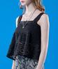 KOLEAT Crop Bustier Bohemian Tiered Sleeveless Inner [Black]