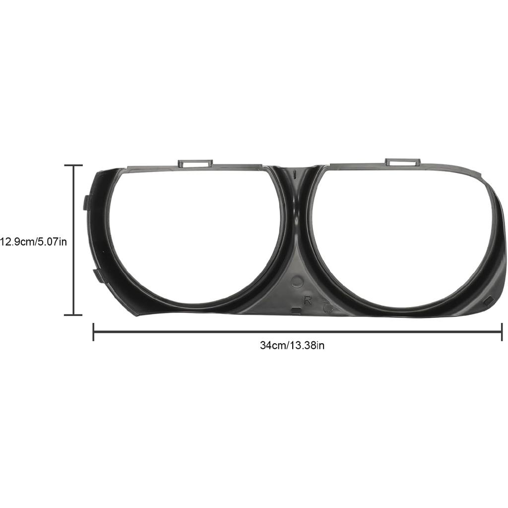 Headlight Lamp Bezel Trim Fits for 2015-2021 Challenger 68259052AB, 68259053AB, CH2511101, CH2510101 Left and Right Side
