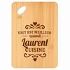Planche À Découper - PLANETEE - Meilleur Quand Laurent Cuisine - Bambou - 30 X 20 X 1 Cm - Bords Arrondis