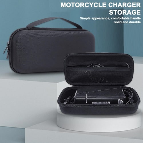 hard eva case storage bag, hard eva case storage bag, portable waterproof eva motorcycle charger storage bag, zipper closure, black keytowards