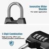 4 Dial Digit Combination Padlock Waterproof Weatherproof Protection Digit Combination Lock Rustproof Resettable