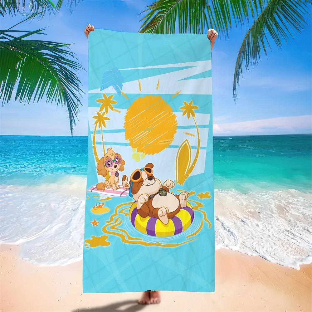 Cartoon Wang Wang Team Animation Beach Towel Children Quick Drying Bath Towel Microfiber Class A Towel Beach Supplies