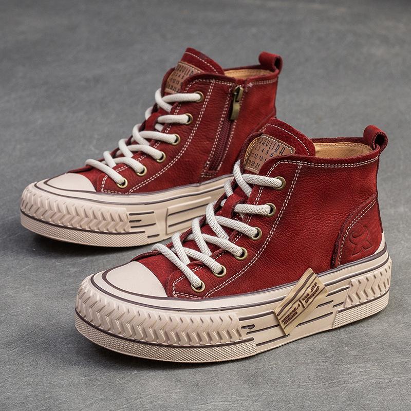 

Мода GKTINOO 2025 Новые Весенние Кроссовки из Натуральной Кожи Женская Обувь Шнуровка Прошивка Плоская Ручная Работа Повседневная Удобная Женская Обувь 5