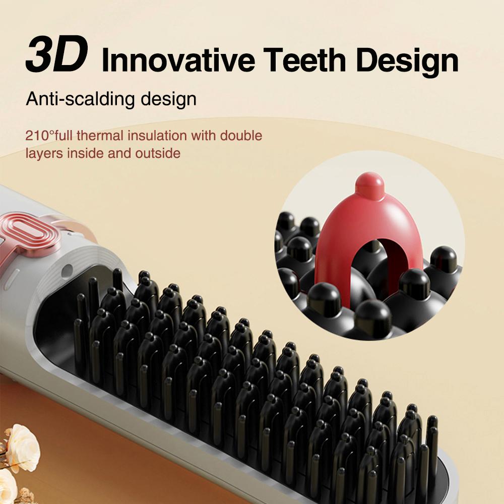 Hair Straightener Comb Electric Hot Comb Heating Comb 4-speed Adjustment Protect Scalp Improve Frizz Smooth Shiny Hair Anti-scal