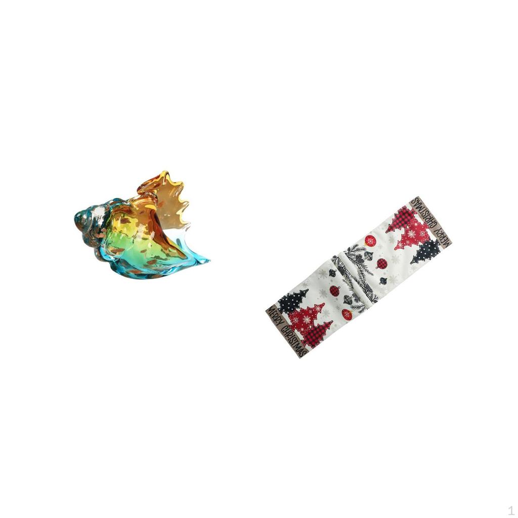 Glass Conch Figurine Sea Animal Art Decor And Christmas Table Runner Dresser Scarf Seasonal Winter