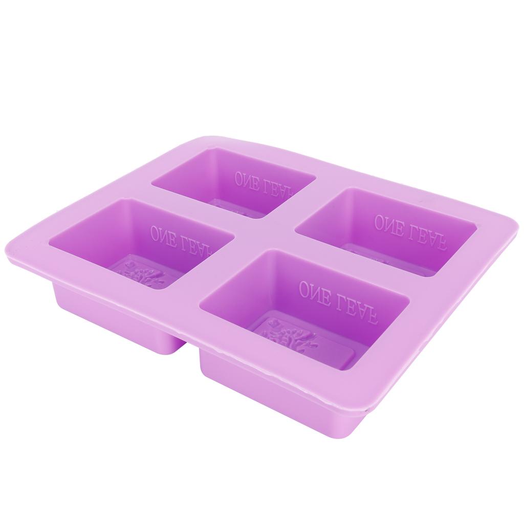 4Gird Purple Silicone HandMade Soap Mold High Temperature Resistant DIY Cake Mold for Baking