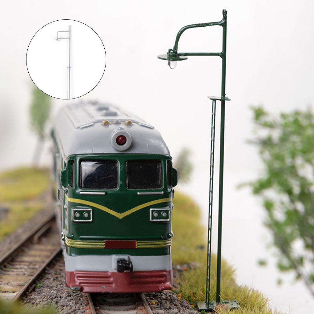 Model Train Lamppost with Ladder Home Landscape Decorations LED Railway Light Miniature Single-Head Track Lamp Table Toys