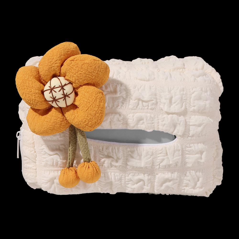 Bow Flower Car Tissue Box Hanging Type Paper Organizer Storage Bag  for Car Back Seat