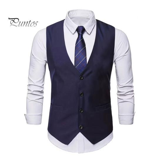 

Мужской жилет с V-образным вырезом, без рукавов, однобортный пиджак с карманами, однотонный, приталенный, формальный, деловой жилет S темно-синий