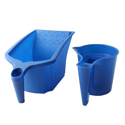 1 Stück Farbroller mit Farbbecher, neues Material, praktische Konstruktion, blaue Farbwanne aus Kunststoff, Malwerkzeug-Set