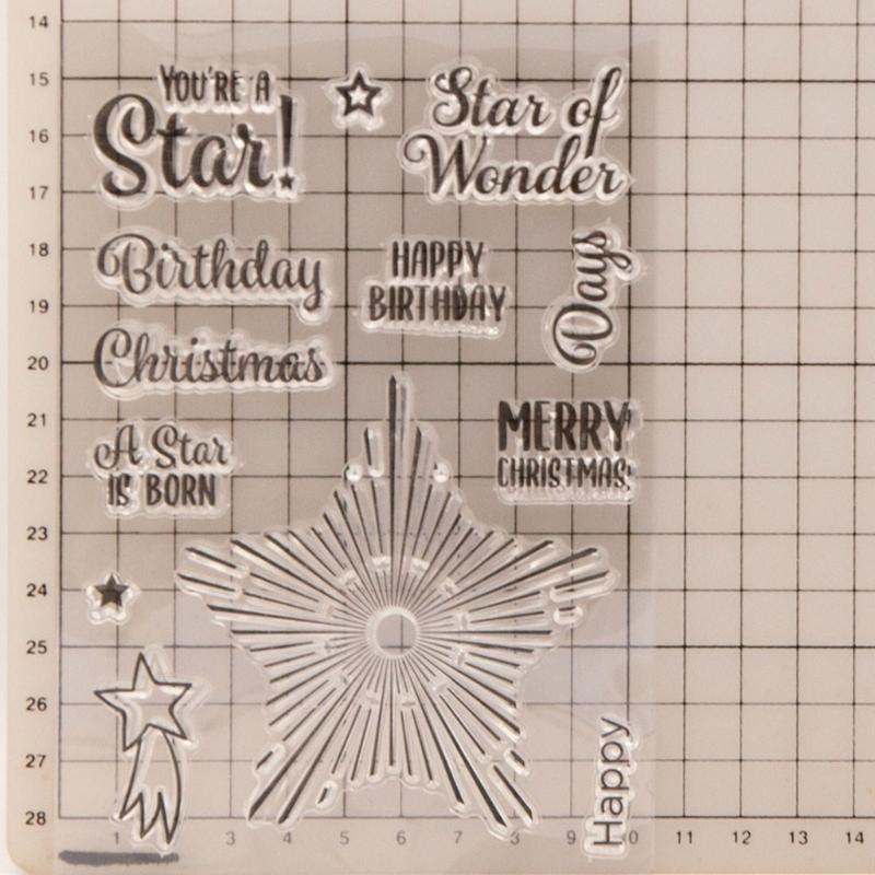 Greeting Words Patterned Stamp Blessing Words Clear Silicone Stamp for Scrapbooking Valentines Christmas Holiday Cards