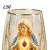 Lead-free Glass Cup Faith Cup, Lead-Free Transparent Mug, with Religious Themed Gold Electroplated Edges, Stylish Christian Morning Prayer