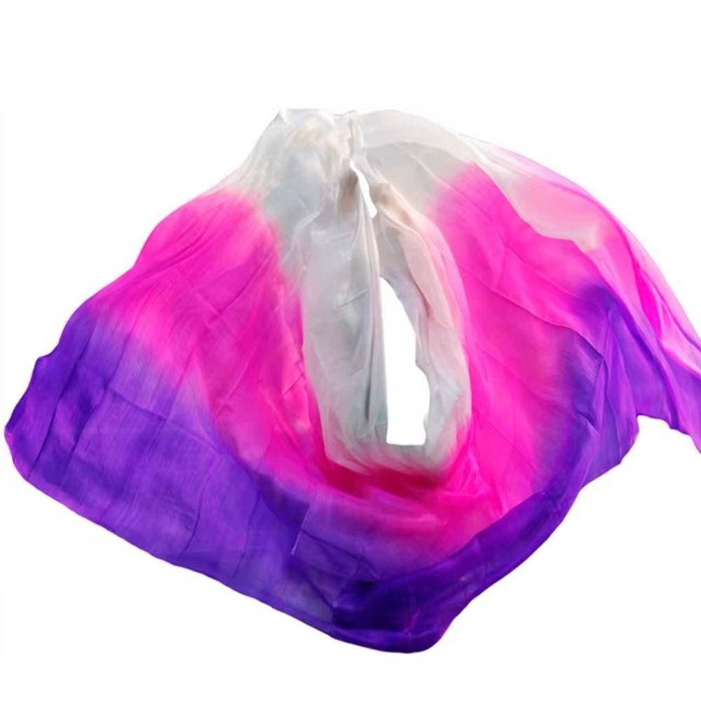 Gradient Color Veil Shawls 100% Silk Dancing Shawl Costumes Accessories Performance Dance Veil