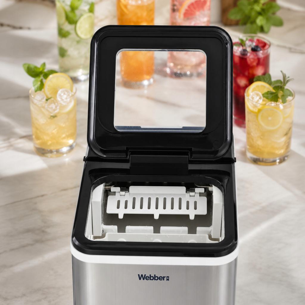 Ice Maker Webber Ruka Im-002 Inox 13Kg 165W 2 Cube Sizes 1.5 L