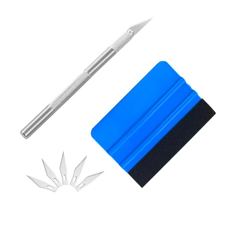 Car Vinyl Wrap Tool Window Tint Film Kit Large Felt Squeegee Edge Trimmer Corner Squeegee Scraper for Installing Car Sticker