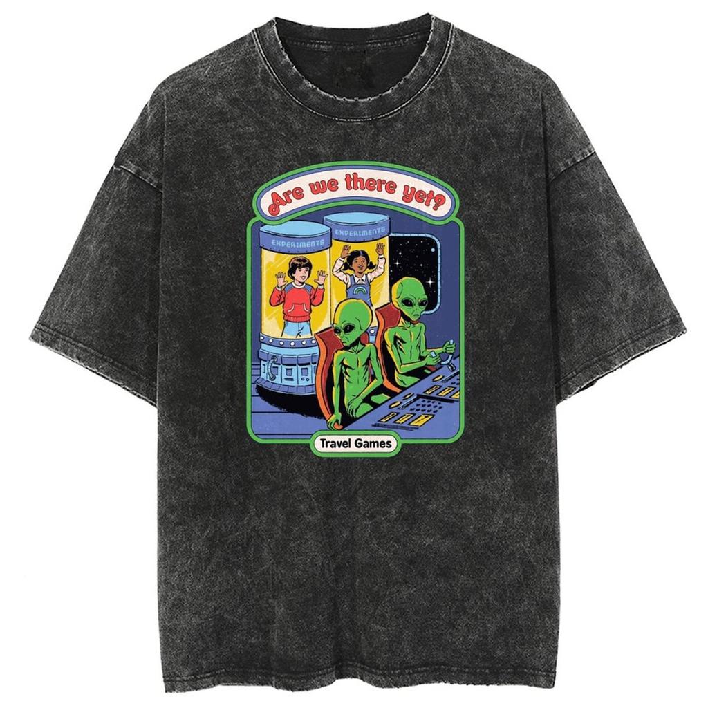 Hororová komiksová série Už jsme tam? Cestovní hry pro děti Potisk Trička Vintage Bavlněná trička Dárkové oblečení