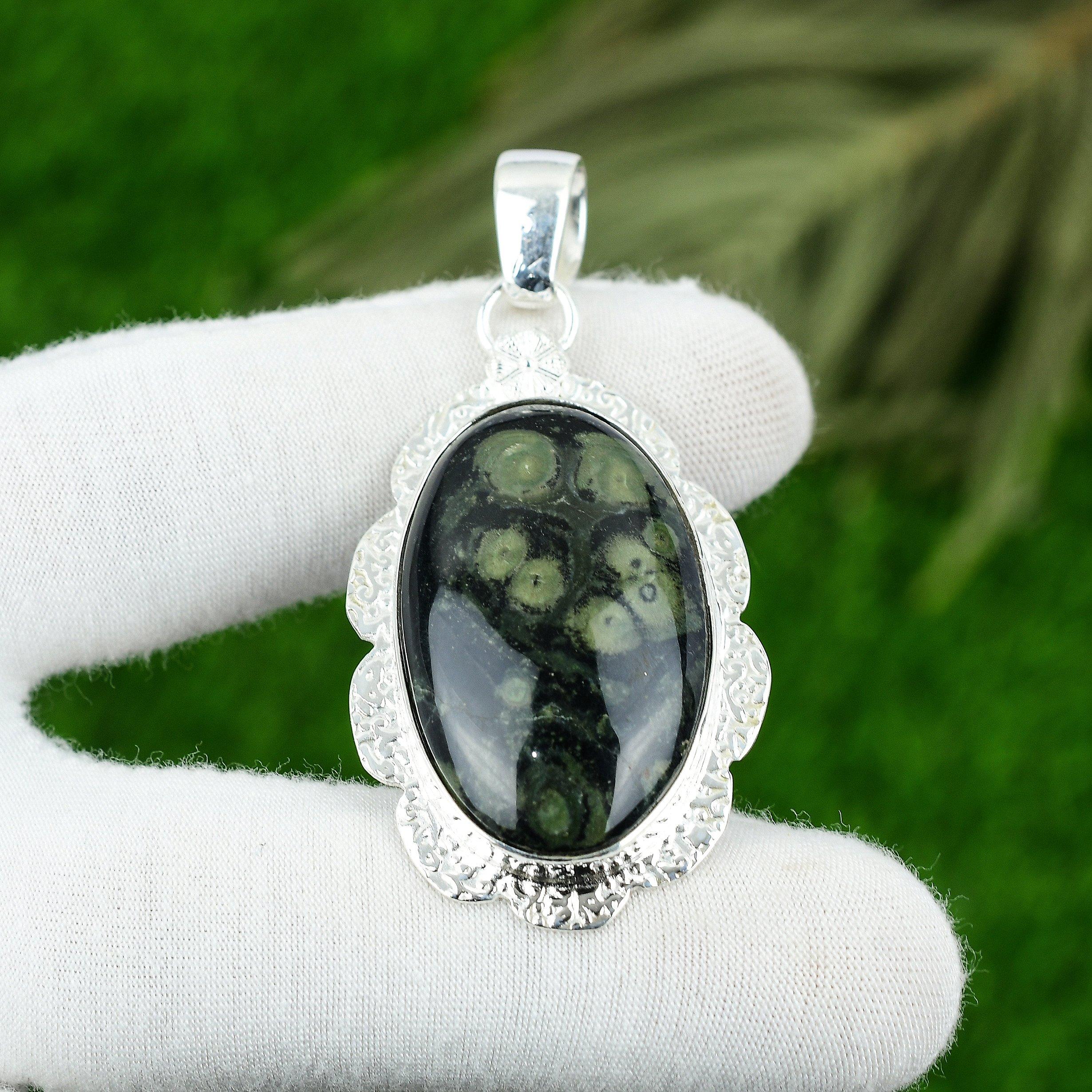 

Kambaba Jasper Gemstone Anniversary Birthday New Pendant Jewelry Sterling Silver