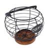 Coffee Pod Holder Organizer Metal Grid Coffee Pod Storage Basket with Wooden Base for Kitchen Counter Desktop