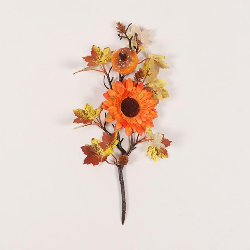 Thanksgiving Autumn Maple Leaf Decoration Accessories Halloween Pumpkin Pine Cone Decor Props Simulation Leaf Cuttings