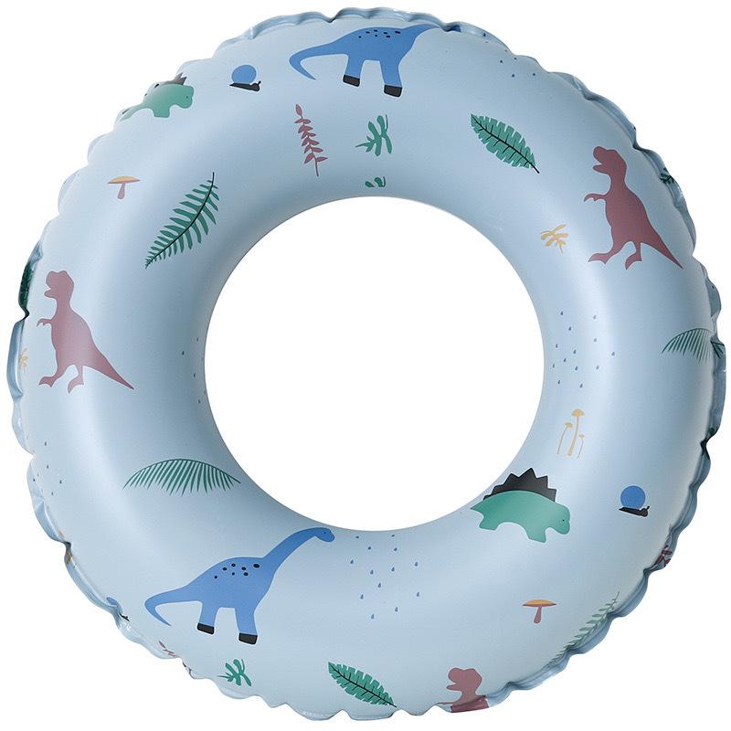 Children S Dinosaur Swimming Ring Pvc Thickened Anti-Rollover Underarm Swimming Ring Cartoon Outdoor Inflatable Sitting Ring Swimming Equipment 60#blue dinosaur swimming ring