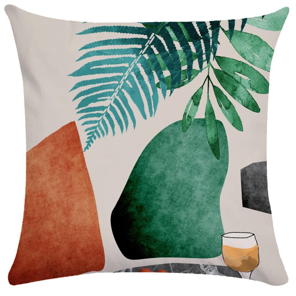 4pcs Retro geometric patterns digital printing pillow cover Short plush Suitable living rooms bedrooms sofas throw cushion cover