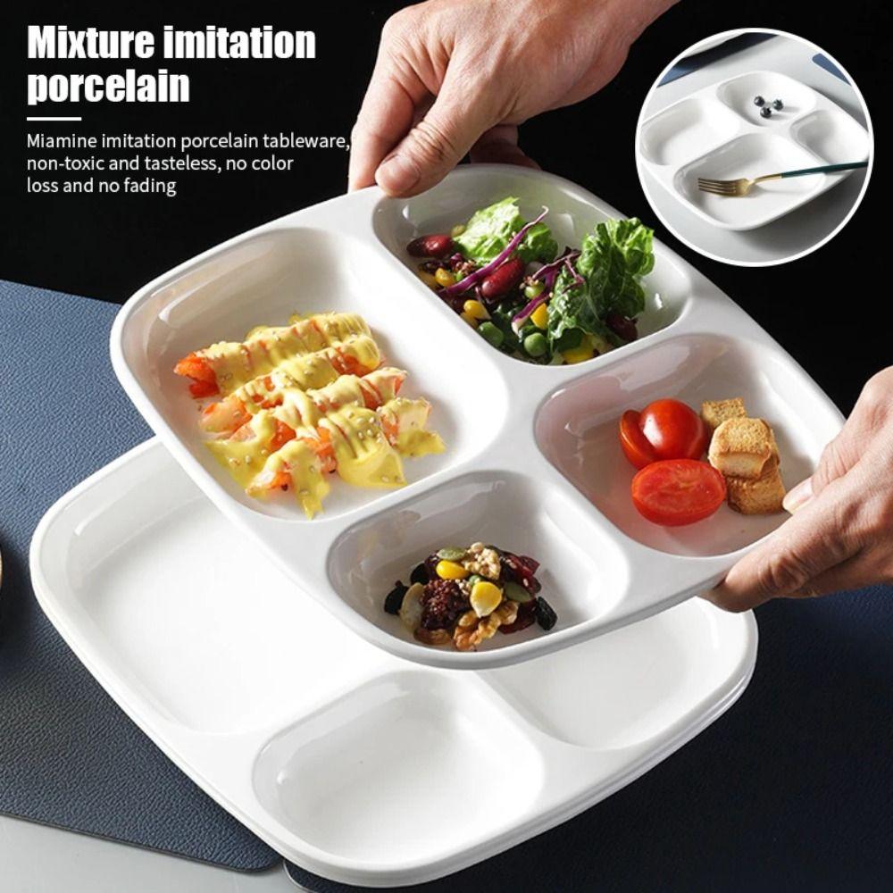 Multigrid Food Dinner Plates Plastic Lunch Container Divided Dinner Tray Fast Food Tray  Kitchen