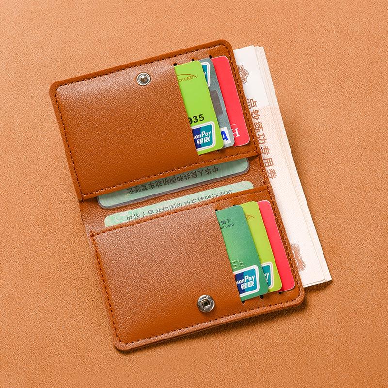 Women's Mini Leather Wallet - Slim, Short, Card & License Holder