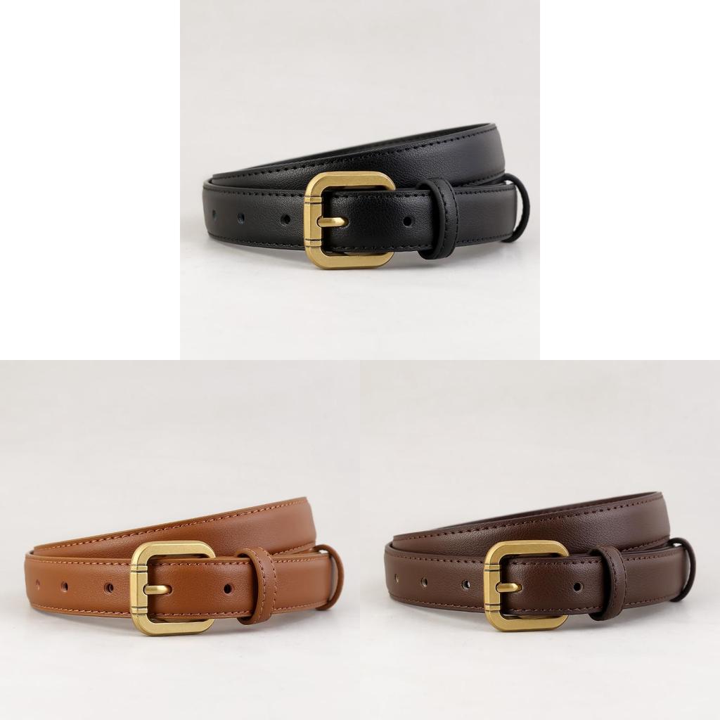 Womens Classic Leather Waistband With Metal Pin Closure For Office And Daily Use