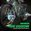 Elektrický bicykel Bluvall B1 s dvojitým motorom 2000 W, odnímateľnou batériou 48 V 22,4 Ah, hydraulickou brzdou pre elektrický bicykel s hrubými pneumatikami 26 * 4,0 palca