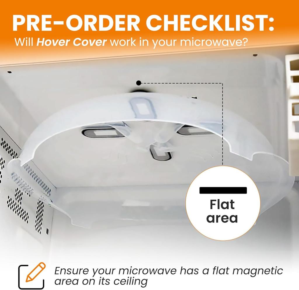 Magnetic Splatter Cover,12Inch Clear BPA-Free Food Lid, Vented Plate Guard with Steam Vents, Anti-Splash Microwave Lid, Dishwasher Safe, Space Saving