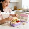 Bento Box pro děti - Izolovaný Bento Obědový Box s Neprosakující Vakuově Izolovanou Nádobou na Jídlo - 4 Přihrádky Venkovní Nádobí