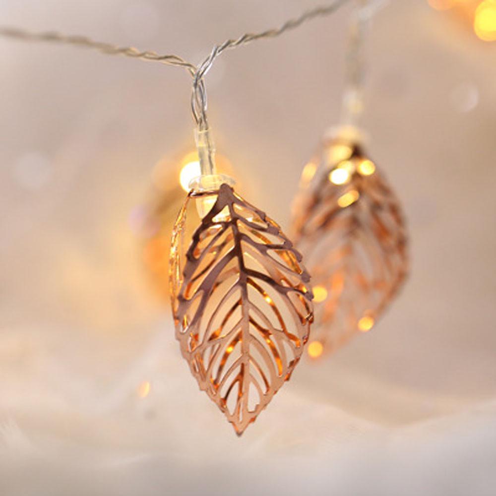 2M 10LED String Lights  Iron Leaves Light for Wedding Holiday Wedding