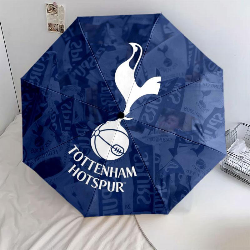 Tottenham Hotspur Logo Pattern, Automatic Folding Umbrella, Portable and Foldable Design, 8 Ribs, a Christmas or Birthday Gift.