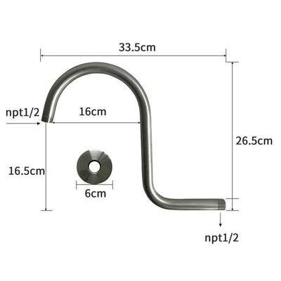 Prodlužovací rameno sprchové hlavice s vysokým upevněním 10 palců NPT závity, Koupelnové doplňky Kompatibilní s dešťovou sprchou