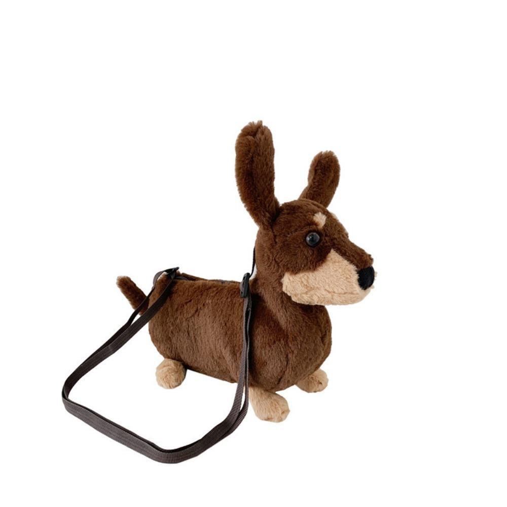 

Сумка через плечо для щенка, плюшевая мультяшная сумка, повседневная сумка через плечо, женская